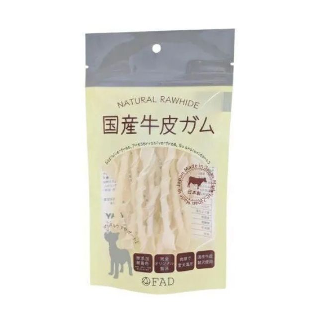 FAD 国産牛皮ガム ロッド 50g 犬用おやつ 肉厚ガム 無添加 無着色